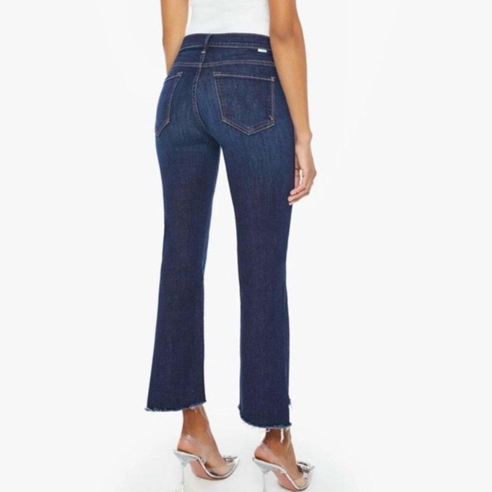 MOTHER JEANS•Insider Crop Step Fray Jeans Size 26 Raw Hem Cropped Stretch Denim